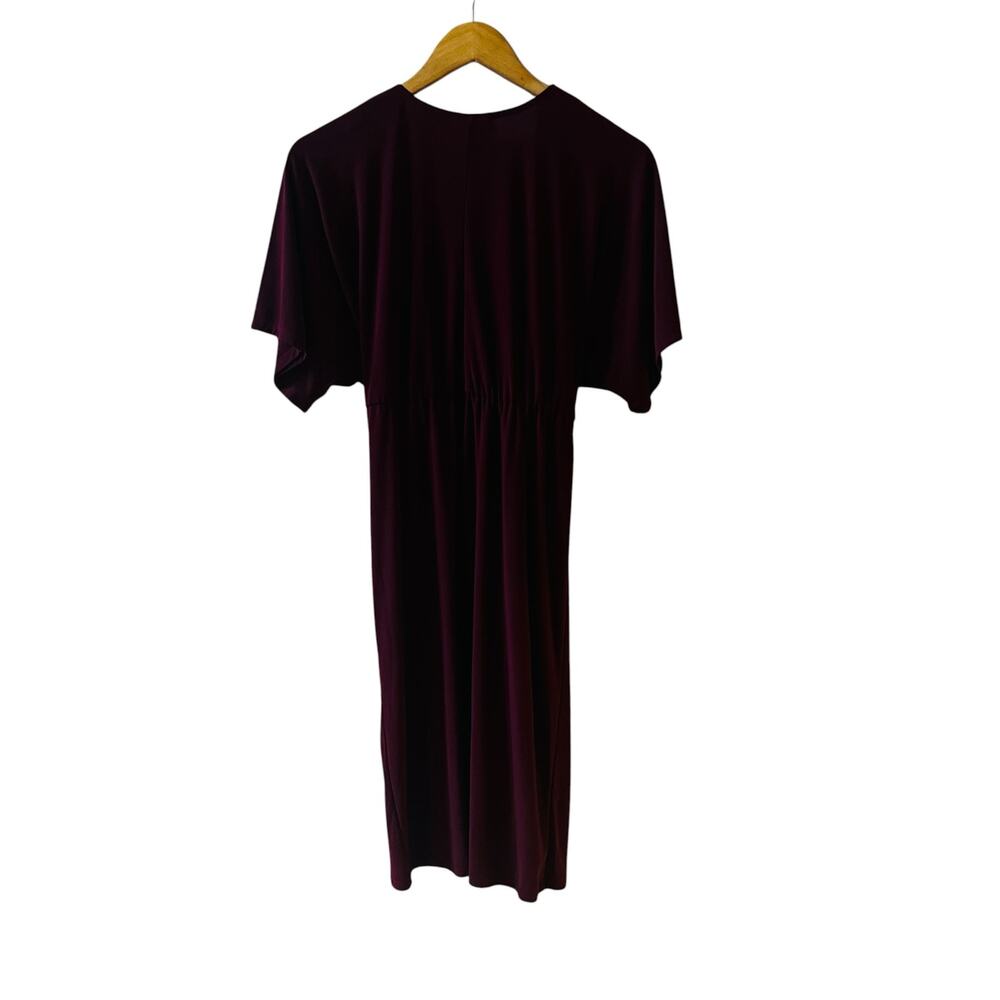 Paper Doll Ruffle Short Sleeve Dress Size S Small Burgundy NWT - Picture 2 of 6